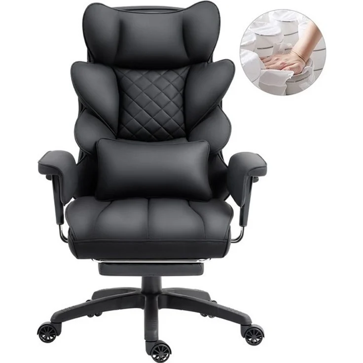 Dowinx Gaming-Stuhl Bürostuhl Ergonomisch mit Taschenfeder-Kissen (Packung), Chefsessel mit weiche Rückenlehne und verstellbare Lendenkissen – Bild 4