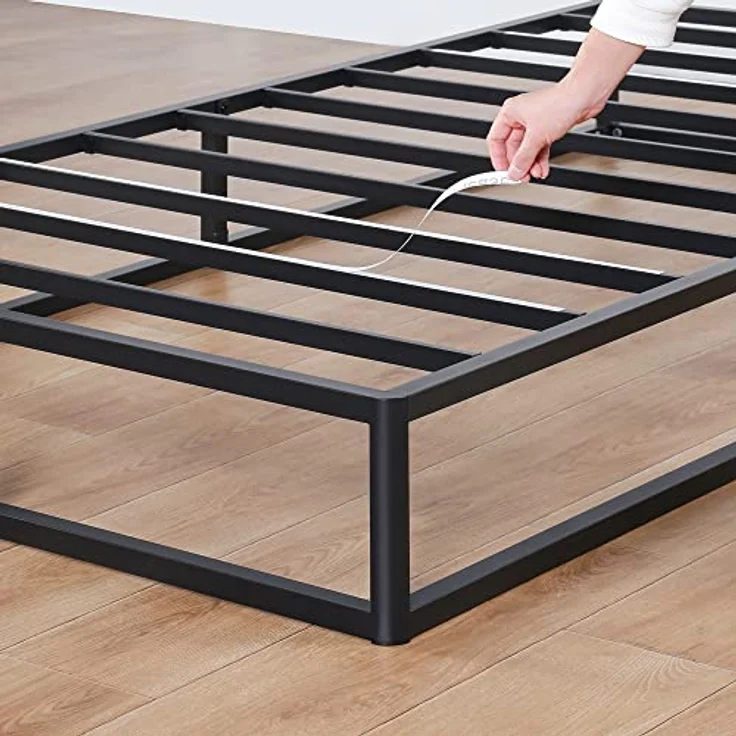 Olee sleep 22cm Modernes Metall-Plattform-Bettgestell / Bett / Metall / Metall-Bettgestell / Stahl-Lattenrost / Matratzenrahmen / Kein Boxspring erforderlich / 100x200 cm / Twin XL / Schwarz – Bild 10