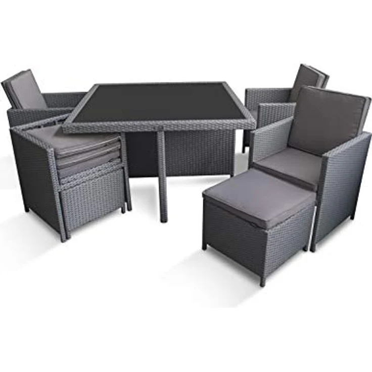 Ragnarök Möbel-Design Garten-Essgruppe Esstisch Set Heimdall 4+4, (Set, Polyrattan, Alu, Würfelsystem) – Bild 8