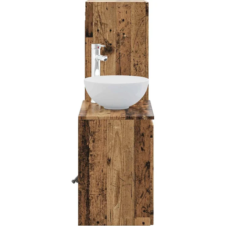 vidaXL Badezimmerschrank-Set 2 stk. Altholz 33 x 34,5 x 100 cm 3406121 – Bild 4