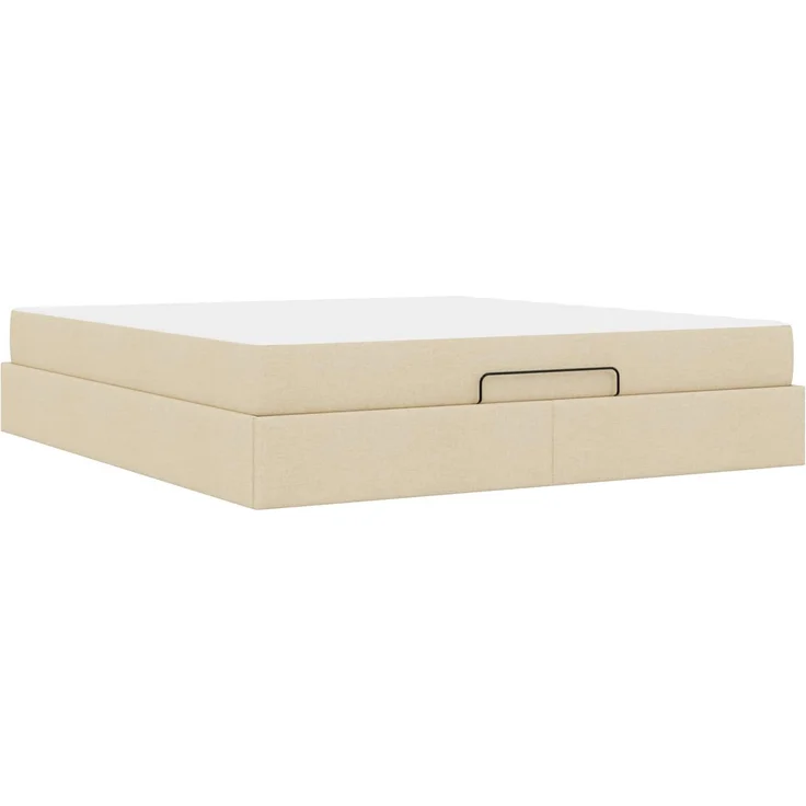 vidaXL Bettgestell mit Matratze mit Matratze 2 pcs Creme Stoff 3399513 – Bild 7