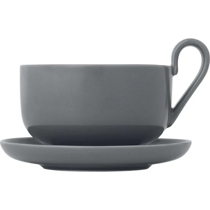 Blomus Set 2 Teetassen RO Sharkskin, Tasse, Becher, Porzellan, 230 ml, 64140