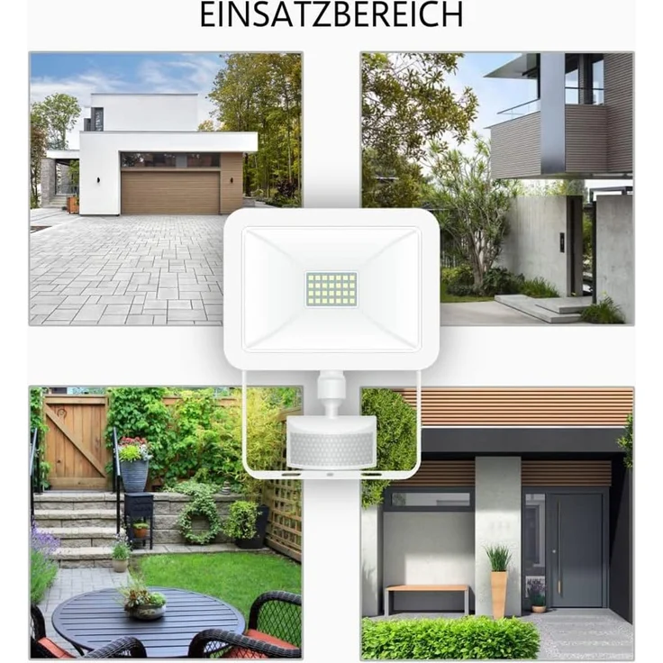 LED Flutlichtstrahler mit Bewegungsmelder Weiß, 20 Watt, IP54 – Bild 12