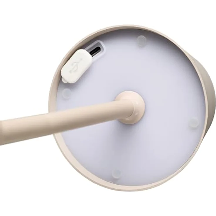 Idena 50152 Touch LED Tischlampe beige, dimmbar mit USB-Anschluss und drei Farbmodi, 24-38 cm höhenverstellbar – Bild 4