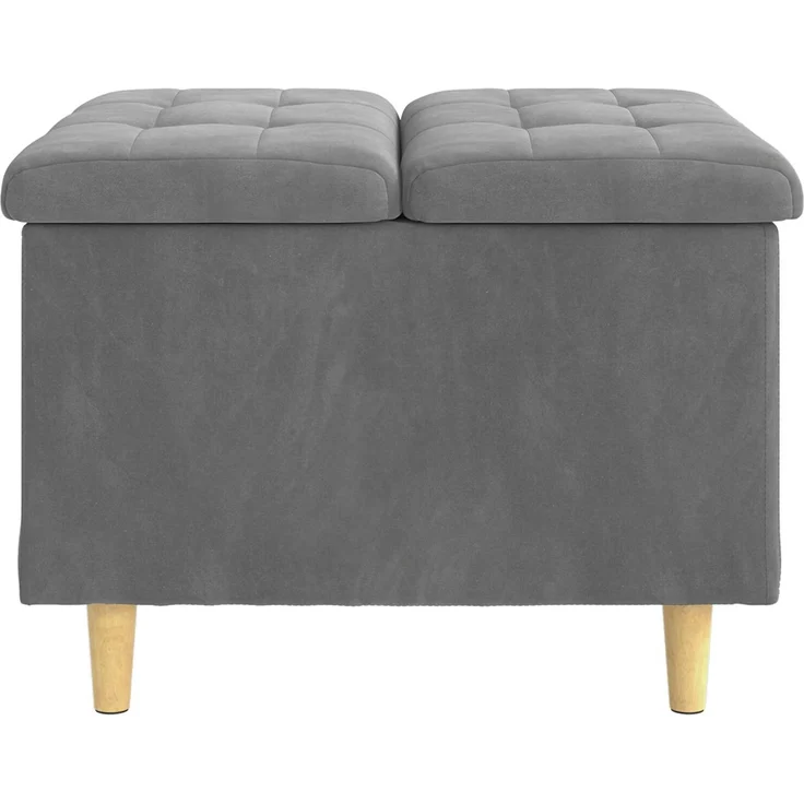 vidaXL Ottoman mit Stauraum Dunkelgrau 60 x 60 x 45 cm Samt 876826 – Bild 5