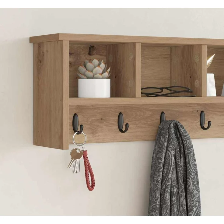 vidaXL Wandmontierter nachttisch Artisan-Eiche 100 x 16 x 26 cm 874330 – Bild 4