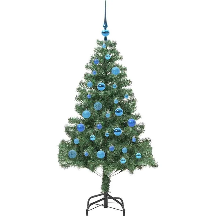 vidaXL Weihnachtsbaum mit LED-Beleuchtung Grün 150 cm PVC und Stahl 3396374 – Bild 4