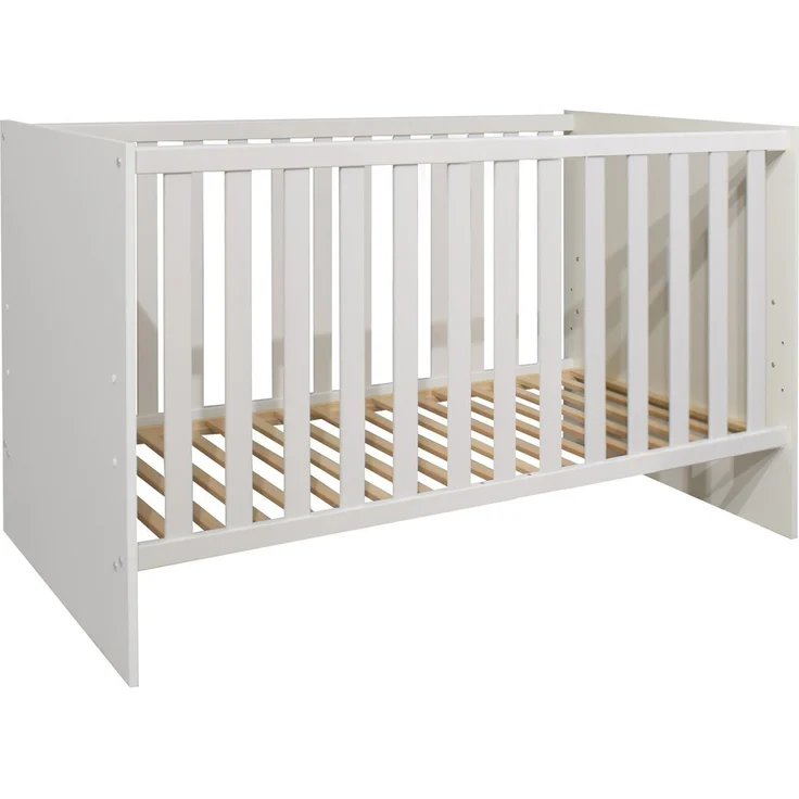 Kinderzimmer Set Sienna, 7-teilig mit mitwachsendem Babybett 70x140 cm, Wickelkommode und Kleiderschrank, Holzwerkstoff, Weiß Matt / Asteiche – Bild 3