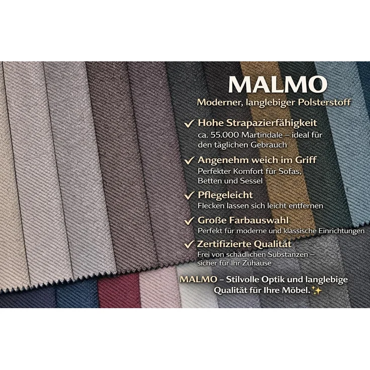 KRISAN MÖBEL Ecksofa ARCTIC in Beige Stoff MALMO 222 x 90 x 140 cm Modernes Schlafsofa mit Bettfunktion und Bettkasten – Bild 6
