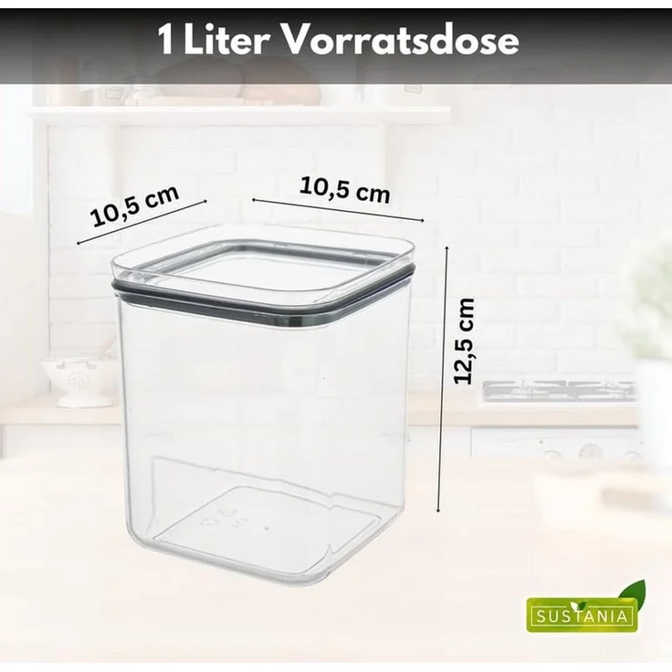 Centi Vorratsdose Vorratsdosen luftdicht stapelbar transparent Set, Kunststoff, (6er-Set) – Bild 1