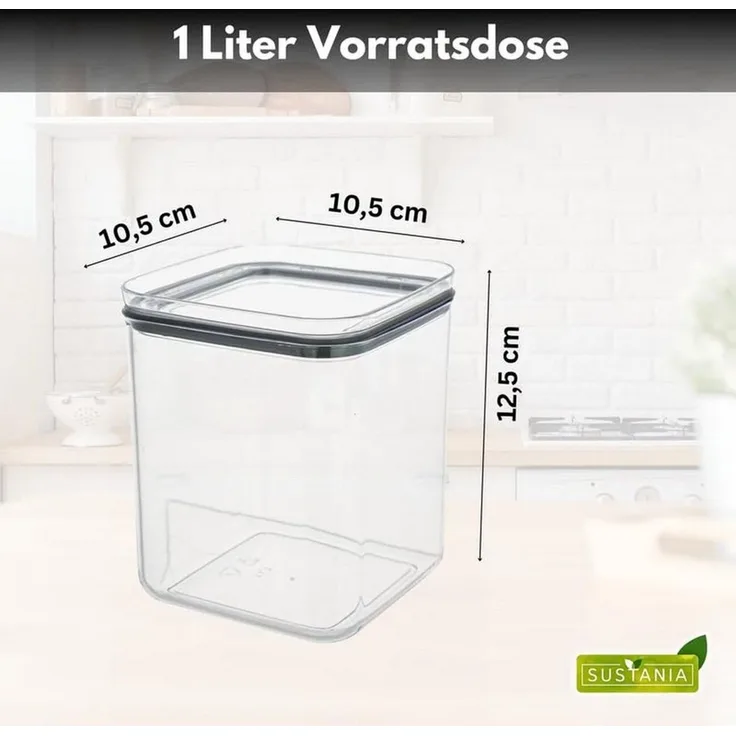 Centi Vorratsdose Vorratsdosen luftdicht stapelbar transparent Set, Kunststoff, (6er-Set)