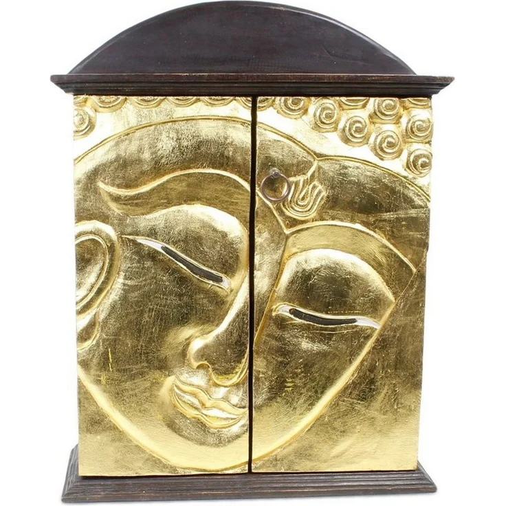 Oriental Galerie Hängeschrank Hängeschrank Buddha 65 cm Braun Gold (1-St) Flurschrank, Medizinschrank, Schlüsselablage, Dielenschrank zum hängen – Bild 1