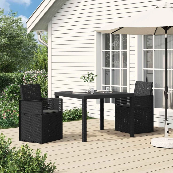 vidaXL Garten Esszimmerstühle 2 stk. Anthrazit PP 899982 – Bild 1