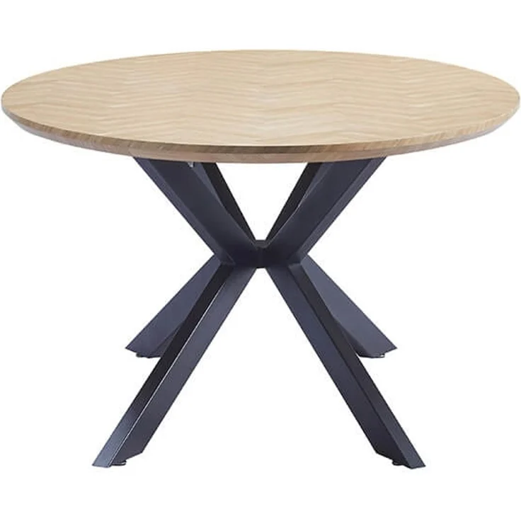 HOME DELUXE Essgruppe Oval inkl. Sternfuß - 200 x 120 cm Fishbone Oak 4 Stühle Beige – Bild 7