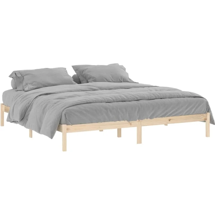 vidaXL Massivholzbett ohne Matratze 193x203 cm Kiefer 822460 – Bild 2