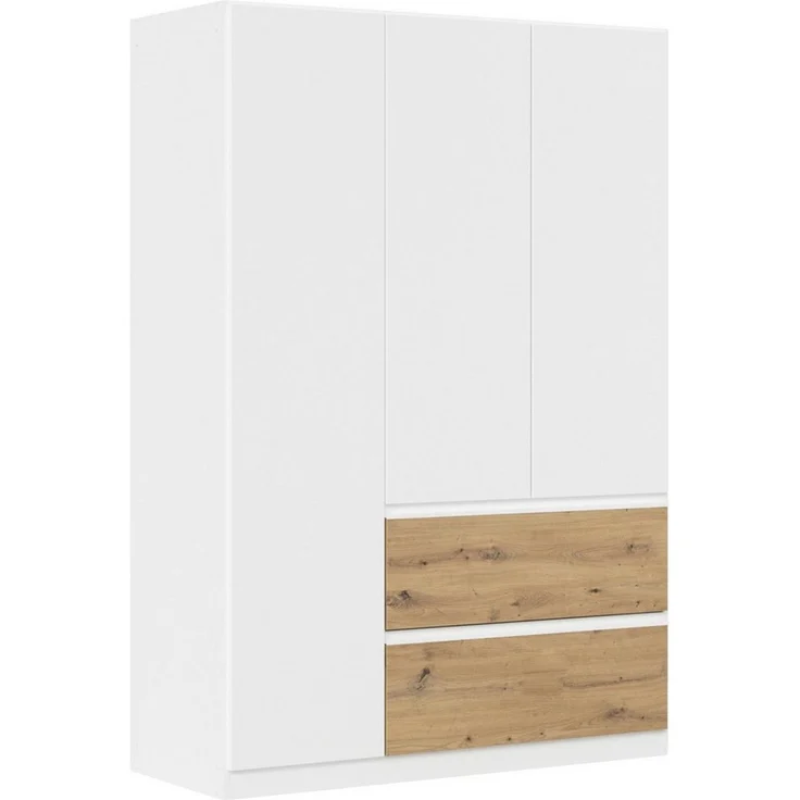 Rauch Möbel Costa, Kleiderschrank für Schlafzimmer, Kinderzimmer, Babyzimmer, Garderobe, Flur, 3-türig, 2 Schubladen, Push-to-Open, mit Zubehör Premium, Farbe Weiß, Breite 136 cm – Bild 5