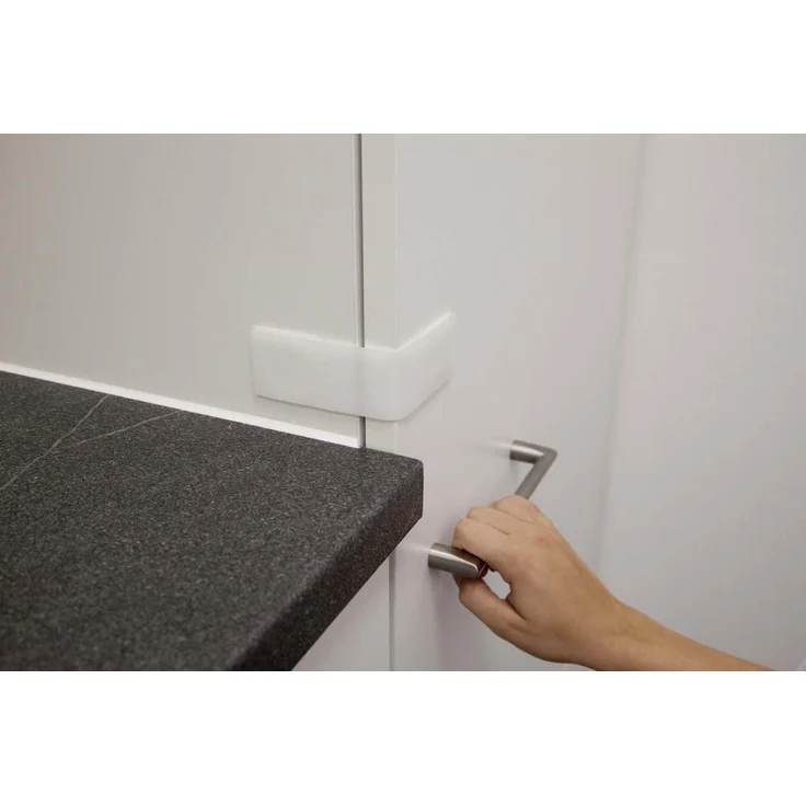 ABUS Verschluss-Streifen Mimi Sicherung für Türen, Schränke und Schubladen - Klettverschluss - Klebemontage - 2 Stück - weiß - 74227 – Bild 4