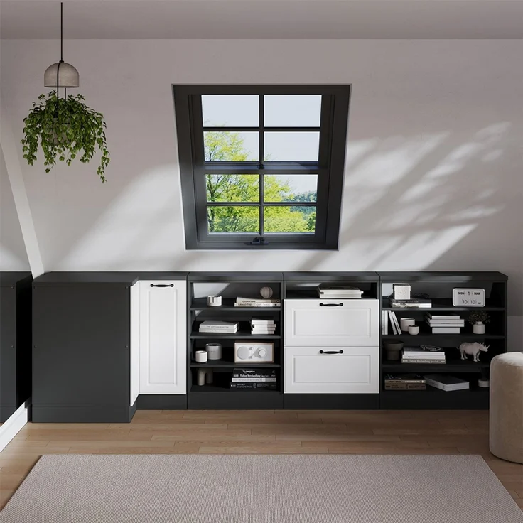 Dachschrägenschrank Eckschrank Rion Weiß Landhaus 75.6 x 81.6 cm mit 1 Tür, Schrankkorpus 60 cm Tiefe Vicco – Bild 3