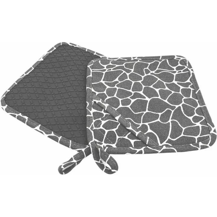 Camolo Topflappen 2er Set Ofenhandschuhe Silikon & Baumwolle hitzebeständig 18 x 18 cm, (2-tlg), Rutschfest, mit Aufhängeösen, strapazierfähig – Bild 1