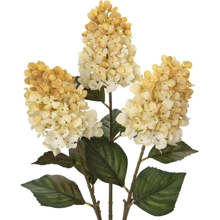3er Set Künstliche Hortensien Kunstblumen 73CM Weiße Rispenhortensie – Bild 1