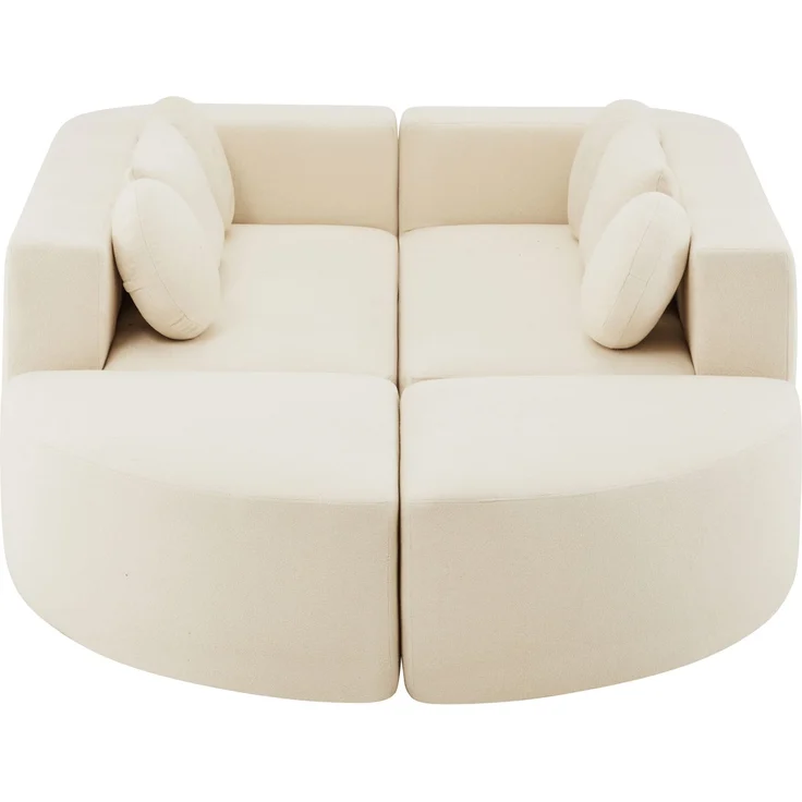 Merax 4-Sitzer Sofas, 292cm Modulare Sofa, Modulare Schlafcouch mit Schlaffunktion, Vollkomprimierte Cloud Couch, Chenille, Ohne Montage, Beige – Bild 9