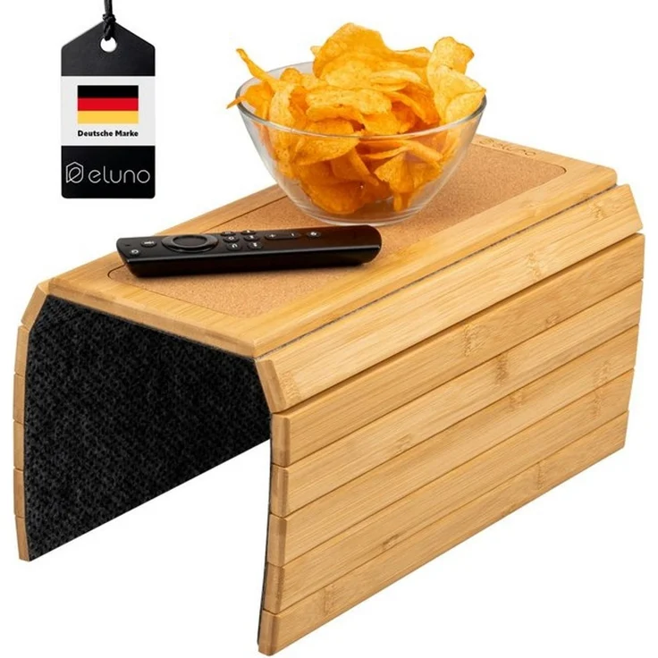 eluno Tabletttisch aus Bambus mit rutschfester Ablage – Bild 4