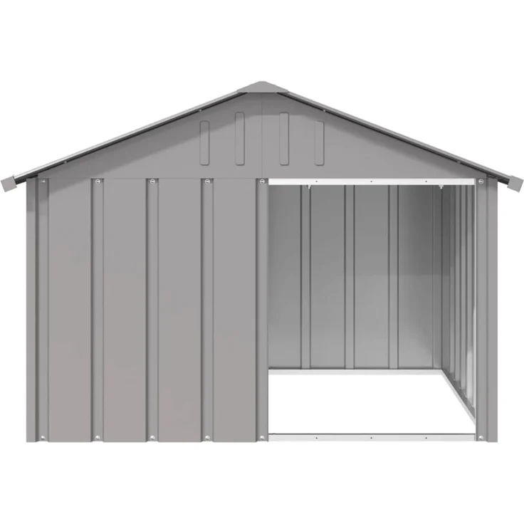 vidaXL Hundehütte Grau 116,5x103x81,5 cm Verzinkter Stahl 171542 – Bild 3