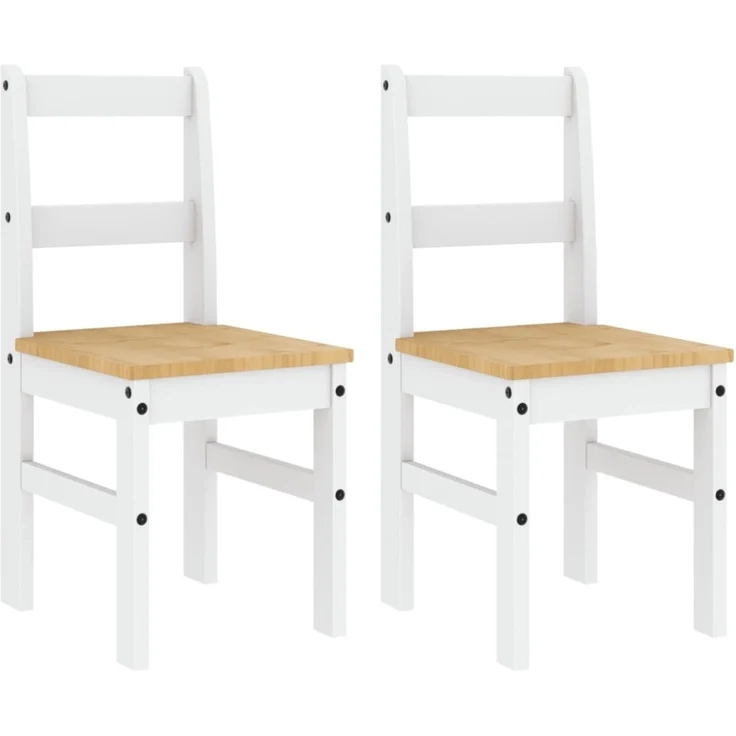 vidaXL Essstühle 2 Stk. Panama Weiß 40x46x90 cm Massivholz Kiefer 4005731 – Bild 7