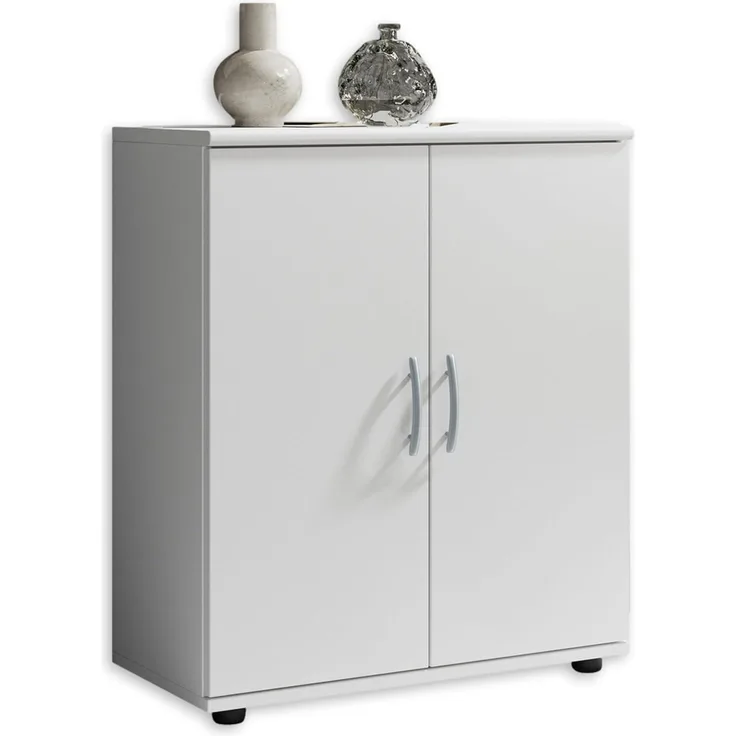 LILLY Kommode in Weiß - Moderne Kommode mit viel Stauraum für Ihr Wohnzimmer, Esszimmer und Flur - 60 x 70 x 30 cm (B/H/T)