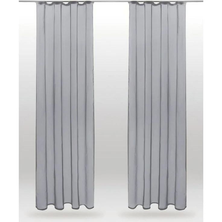 Bestlivings Vorhang (2 St), Kräuselband, transparent, Voile, Gardinenset "Transparent" mit Universalband – Bild 1