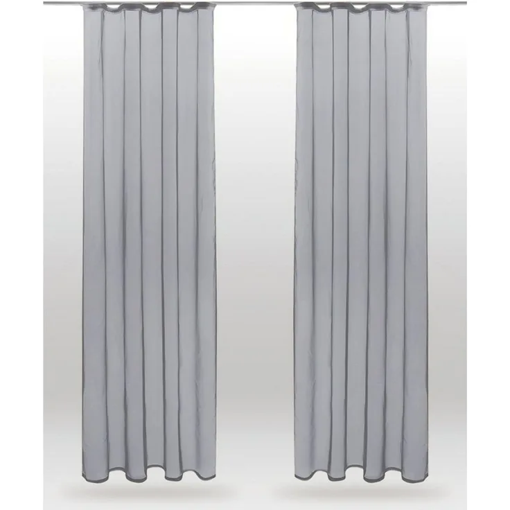Bestlivings Vorhang (2 St), Kräuselband, transparent, Voile, Gardinenset "Transparent" mit Universalband