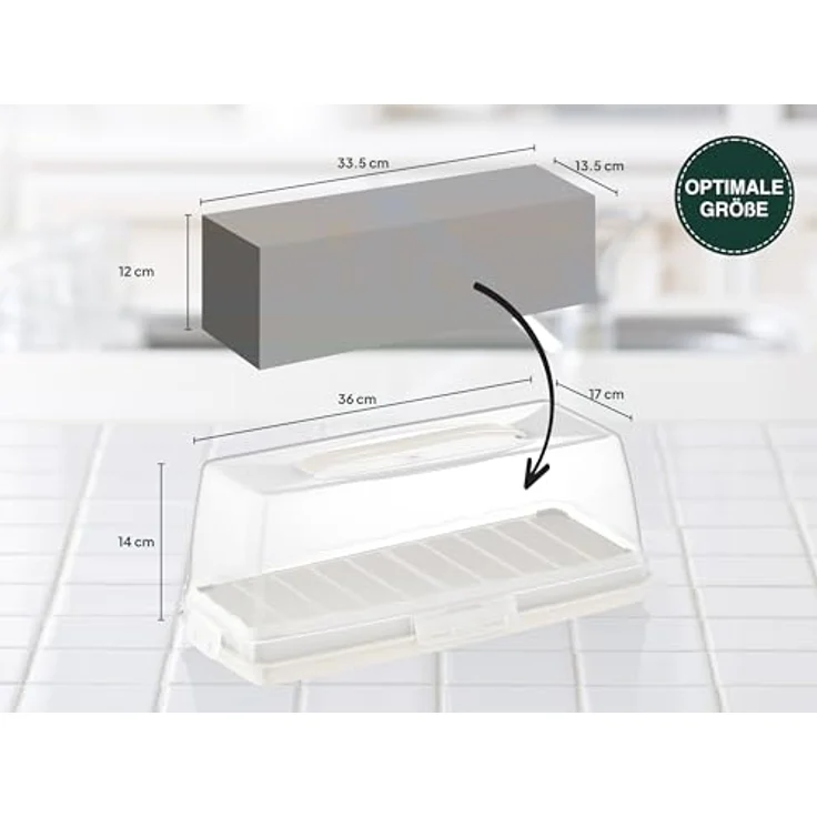 uandu home Kuchentransportbox Tortentransportbox mit Haube und Griff, Kuchenbehälter, Tortenbehälter, (Tortentransportbox mit Haube und Griff, BPA Frei Tortenbehälter), Dishwasher Safe – Bild 3