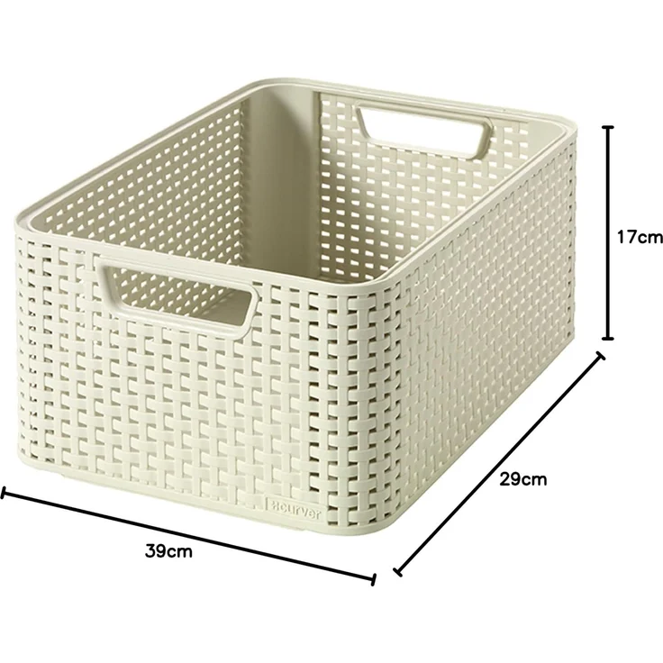 Curver Style M Aufbewahrungskorb Cremefarben Rattan Monochromatisch Badezimmer Schlafzimmer 386 mm – Bild 7