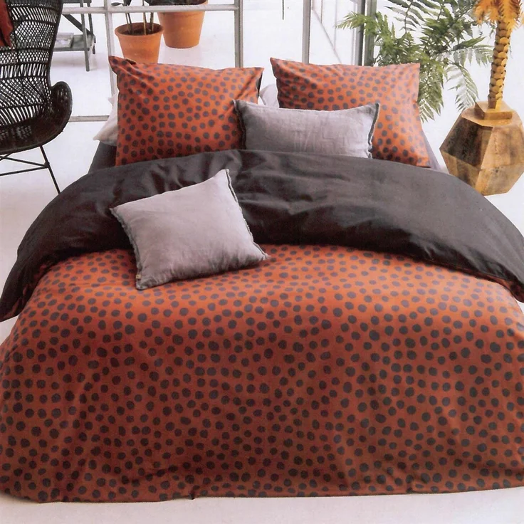 Bettwäsche Walra (135x200cm) Spots & Dots ( Cognac ) – Bild 1