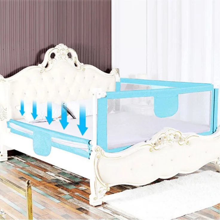 JEOBEST Bettschutzgitter Bettgitter, Kinderbettgitter Babybettgitter, Sicherheitsschutz, Rausfallschutz Bett [Eine Seite] 150 cm/180 cm, aus Metall