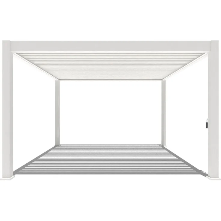 Weide Deluxe Plus | Pergola Voll Aluminium freistehend | 4 x 4 M | Lamellendach weiß – Bild 3