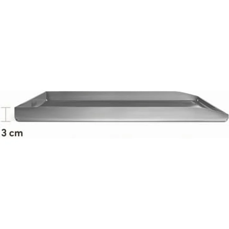 BURNHARD® Plancha Grillplatte Edelstahl für Gasgrill EARL Serie, spülmaschinenfest, Silber, 42,5 x 39,6 x 3 cm – Bild 3