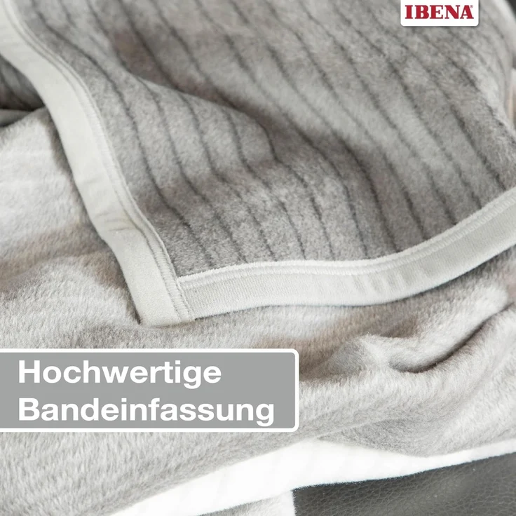 Ibena 'Granada' Kuscheldecke, Baumwollmischung anthrazit / grau, 150x200 cm – Bild 4