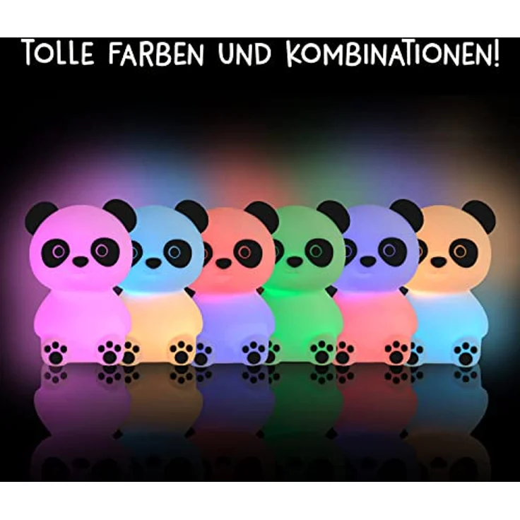 MegaLight LED Nachtlicht Kinder RGB-Farbwechsel | Nachtlicht Baby ohne verschluckbare Kleinteile | Stilllicht dimmbar Timer | Nachtlampe für Kinderzimmer Touch USB | Paddy Panda – Bild 5