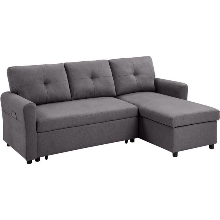 ATLANTIC home collection Ecksofa Gustavo L-Form, mit Schlaffunktion, Stauraum & seitlichen Taschen – Bild 4