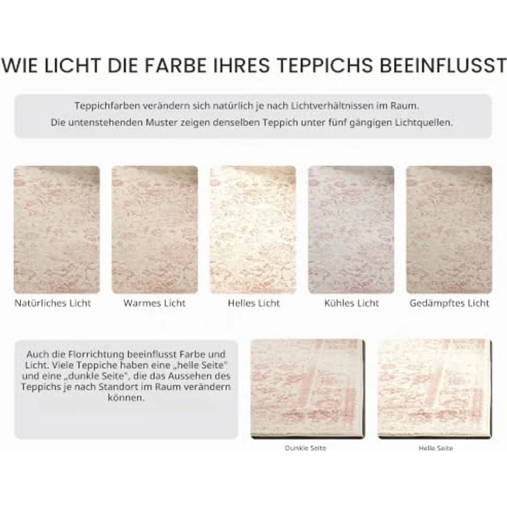 Safavieh Teppich 183x274 cm - Adirondack Collection - Transitional Design, Elfenbein & Rosa, Pflegeleichte Synthetikmischung, Ideal für Wohnzimmer, Schlafzimmer, Büro – Bild 4