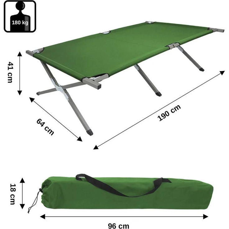 BB Sport Feldbett Feldbett 190 x 64 x 41 cm bis 180 kg belastbar – Bild 2