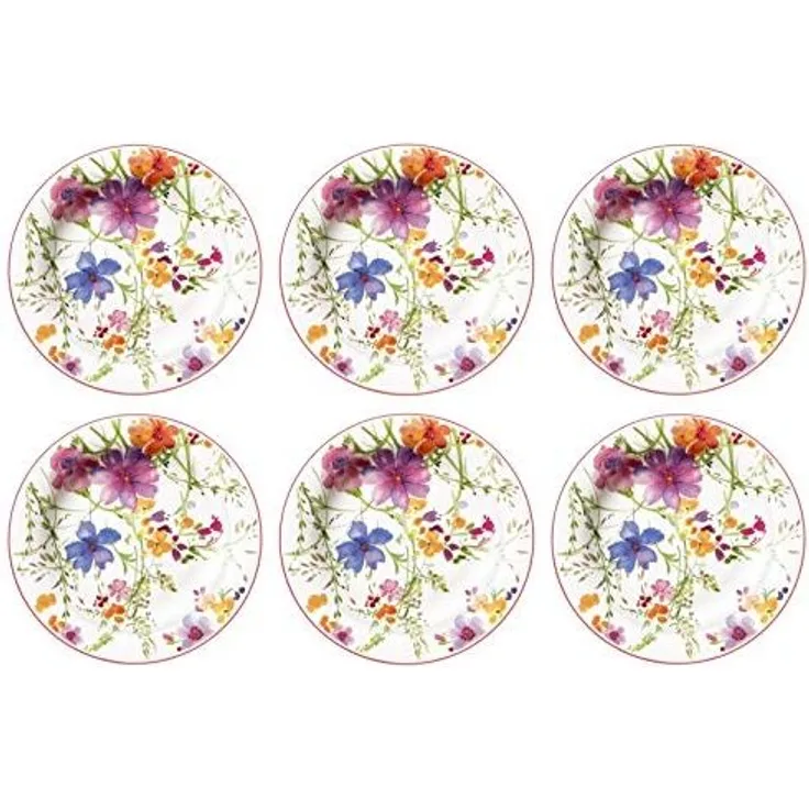 Villeroy & Boch Frühstücksteller Mariefleur Basic, Spülmaschinengeeignet, Mehrfarbig, Motiv: Blumen