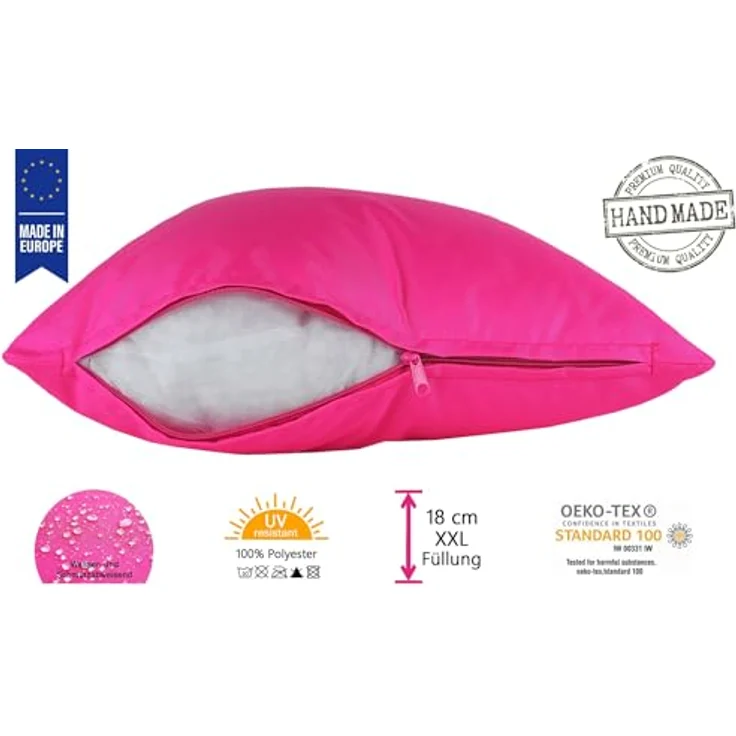 JACK Dekokissen 45x45cm Outdoor Lounge Kissen inkl. XXL Füllung, starke Füllung, strapazierfähig, wasserabweisend, In- und Outdoor – Bild 3