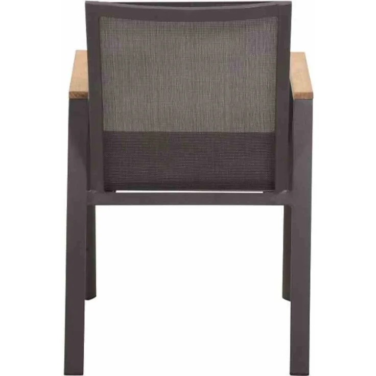 Siena Garden Dining Stapelsessel Savona matt anthrazit/schwarz silber/Teak – Bild 4