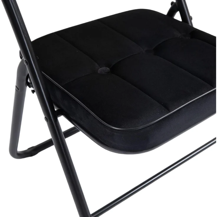 Abrihome Klappstühle 2er-Set mit Kissen, Esszimmerstühle, tragbar, Schwarz, für Küche, Büro, Party – Bild 4