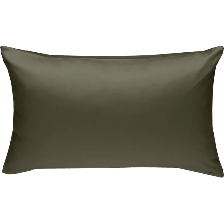Mako-Satin / Baumwollsatin Bettwäsche uni / einfarbig dark olive Kissenbezug 60x80 cm – Bild 3