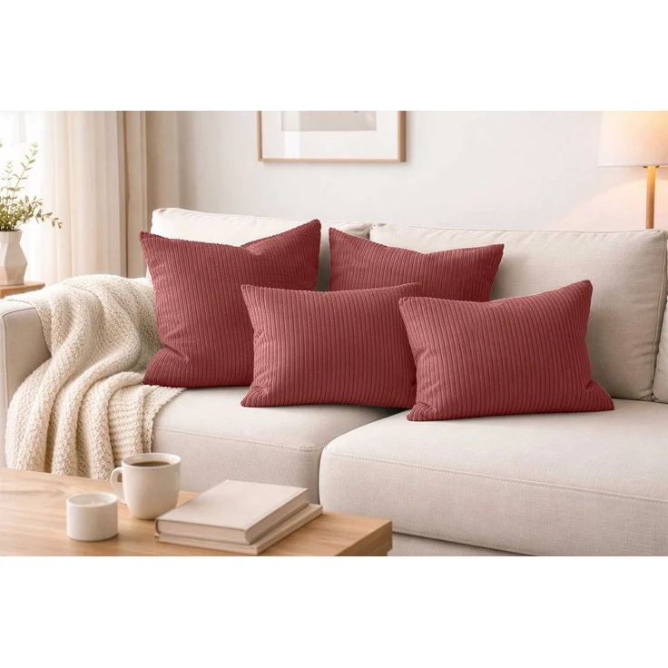 Amilian Dekokissen - Kissen Set 4er - Sofakissen mit Füllung 2x 50x50 + 2x 35x45cm, (4 Stück) Kuschelkissen - Zierkissen mit Kissenfüllung - Couchkissen – Bild 1