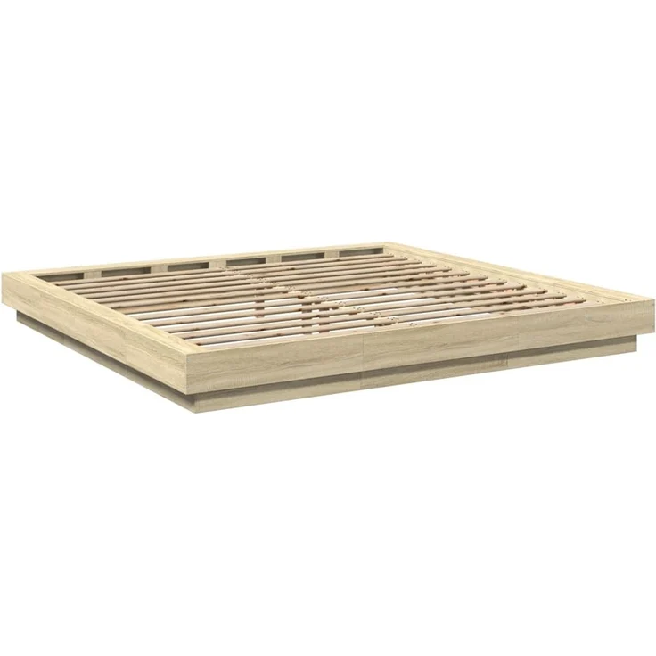 vidaXL Bettgestell Sonoma-Eiche 200x200 cm Holzwerkstoff 3281163 – Bild 6