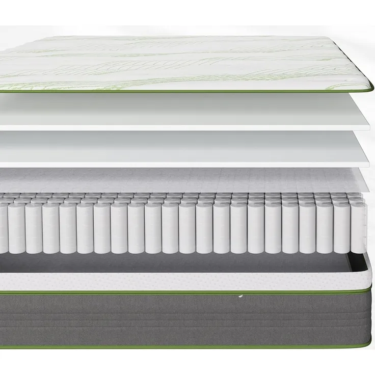 Novilla Matratze 135x190 H2 H3 Federkernmatratze Foam Mittelfeste Taschenfederkern Matratze Taschenfederkern Hybridmatratze Härtegrad Höhe 26cm Weiß